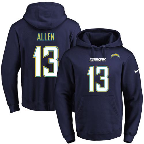 Nike Chargers #13 Keenan Allen Navy Blue Name & Number Pullover NFL Hoodie